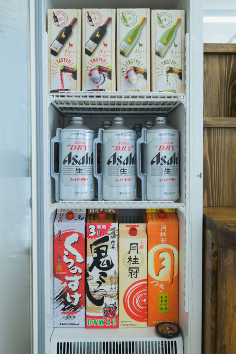 ビール、ワイン、日本酒もあります