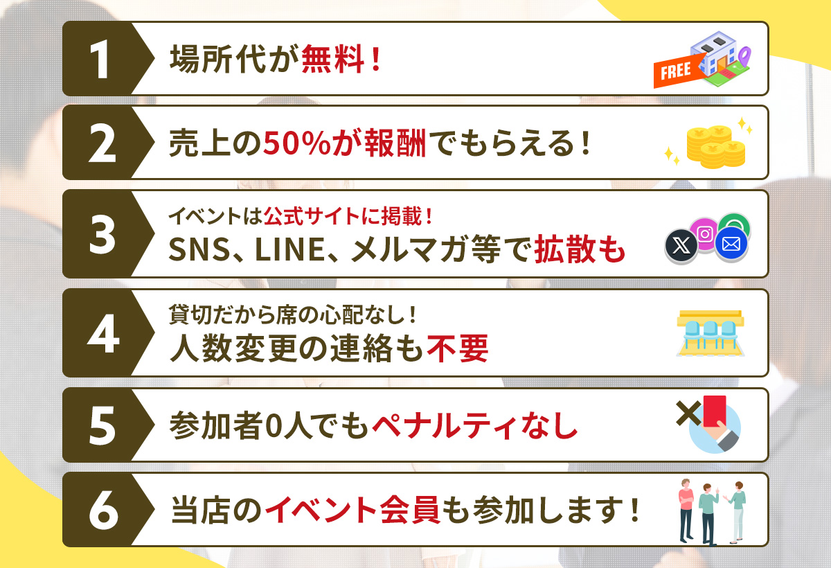 主催者にうれしい!特徴とメリット