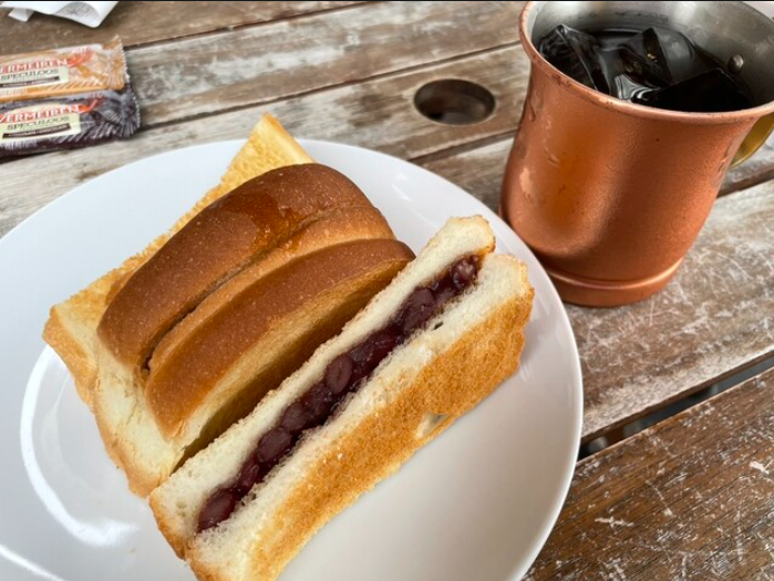 喫茶まつばの小倉トースト