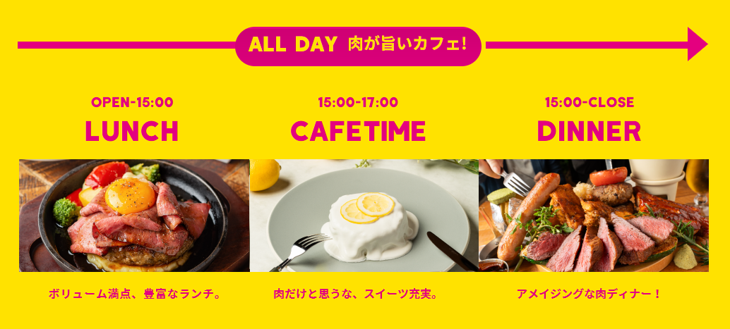 時間帯によってメニューが変わる