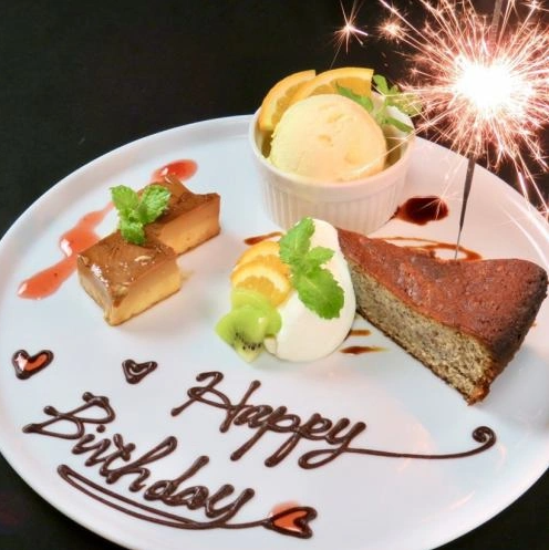 誕生日のデザートプレート
