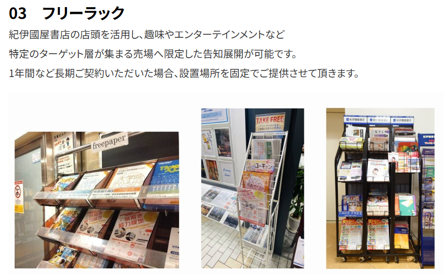 紀伊國屋書店の広告設置個所